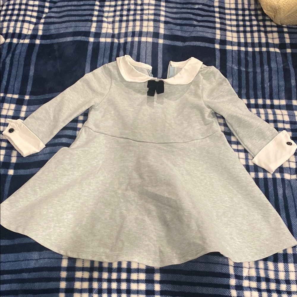 Hope and Henry light blue dress with white accents and black bow